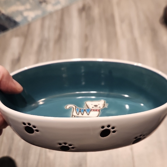 EUC Pet Rageous Design Meow Cat Food Dish No Chips - Picture 2 of 4